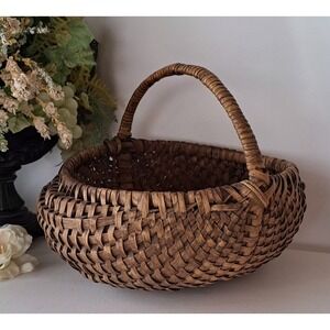 Antique Early Tennessee & Southern Ash Gathering Basket ~Large